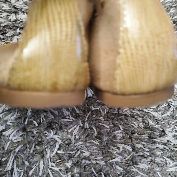 Tory Burch Romy Gold Ballet Flats Snakeskin Size 7 - Picture 6 of 8